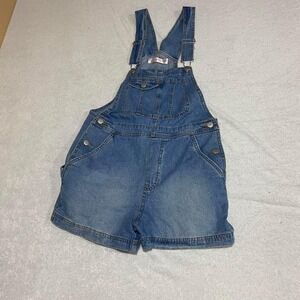 No Boundaries blue denim overalls shorts Size M  girl 7-9. SKU535#denim